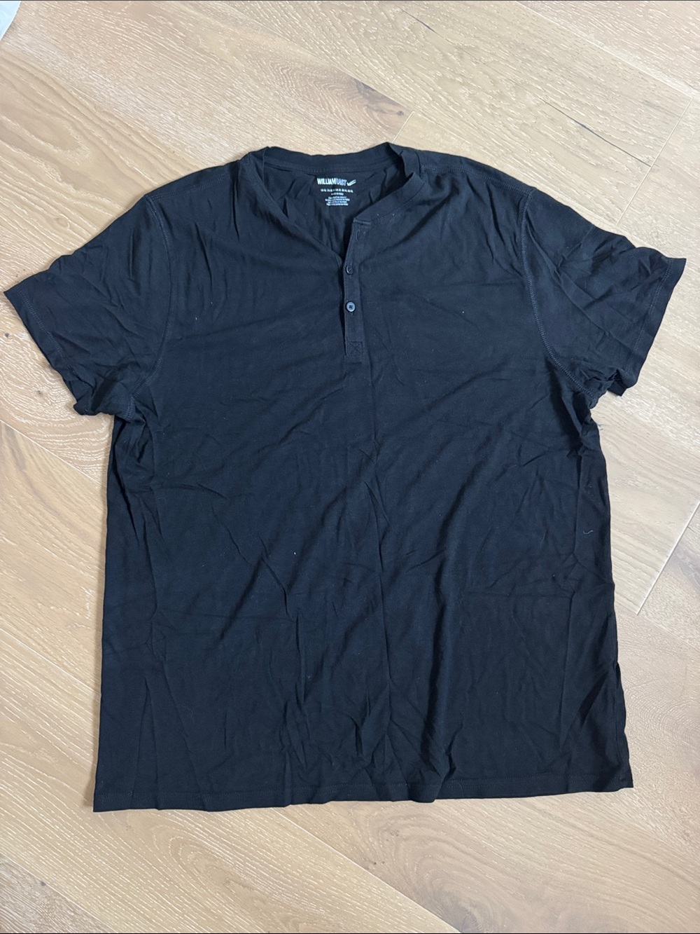 William Rast Black Short-Sleeve Henley Tee